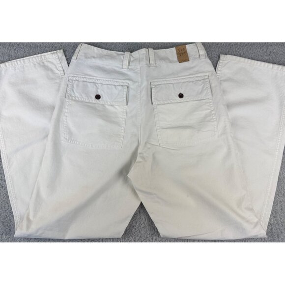 VTG J Crew Broken-In Favorite Fit Mens 31W 32L White NWT Y2K Casual Cotton Pants - Picture 13 of 16